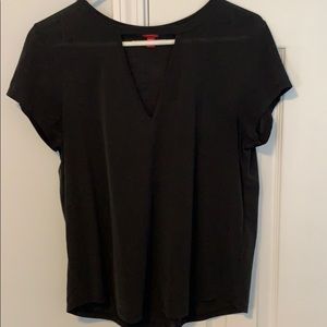 Black V-neck cut out